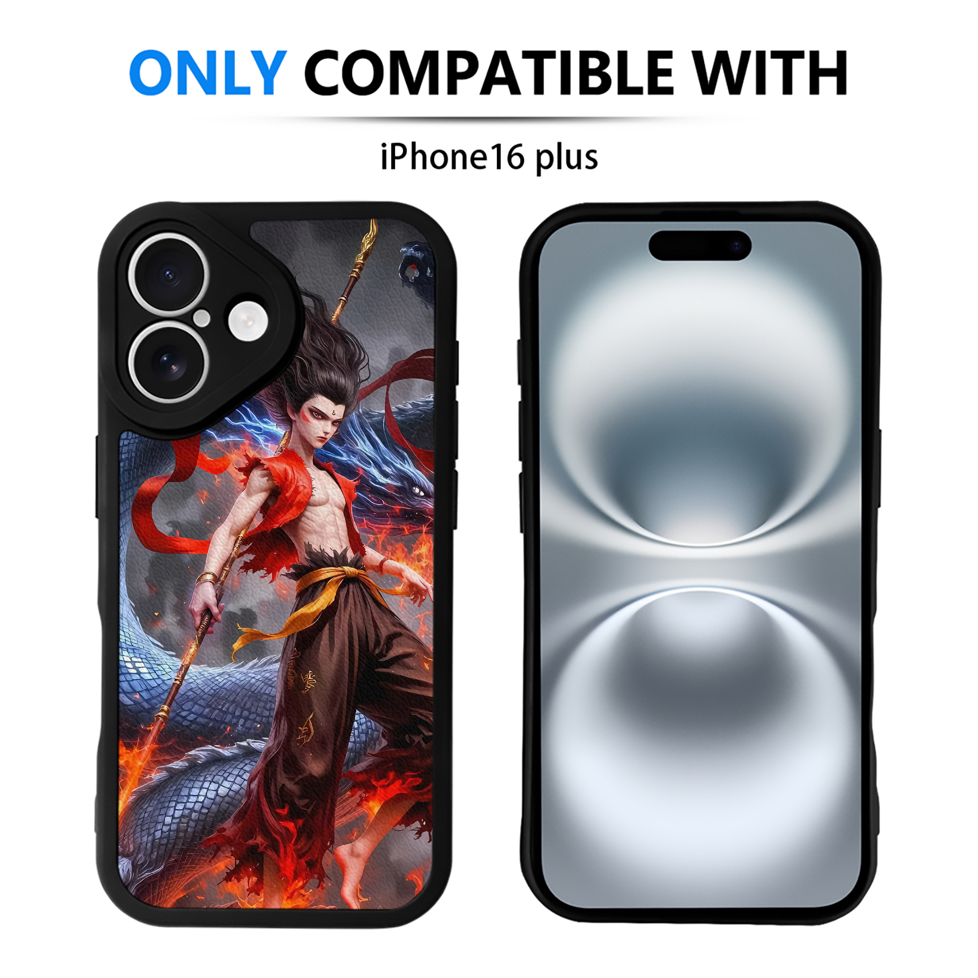 （画像用） Ne Zha 2 ナタ 魔童の大暴れ 【iPhone 16シリーズ対応】シリコンスマホケース（レザー調） 材質：シリコン